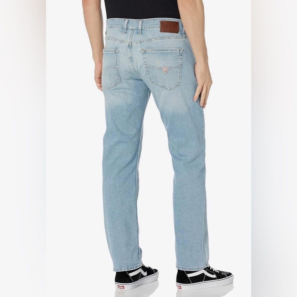 NWOT Guess Men's Eco Fletcher Slim Straight Fit Light Blue Jeans 36x32